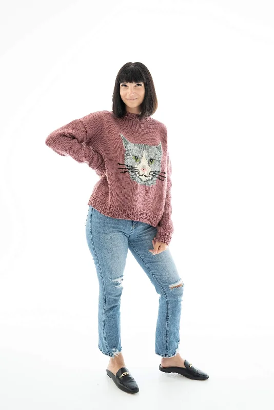 Cat Pullover (Knit) Polo Neck Sweater