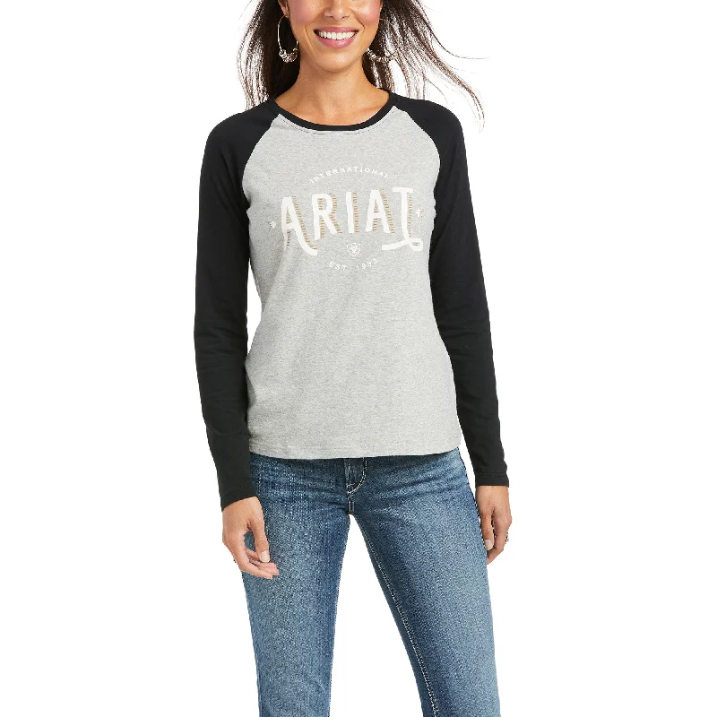 Ariat Ladies Loop Grey and Black Baseball Tee 10037360 Real Fur Shearling Chenille