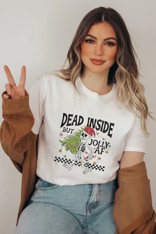 Dead inside but jolly holiday tee Lace Blend Ribbed Blend Corduroy Blend