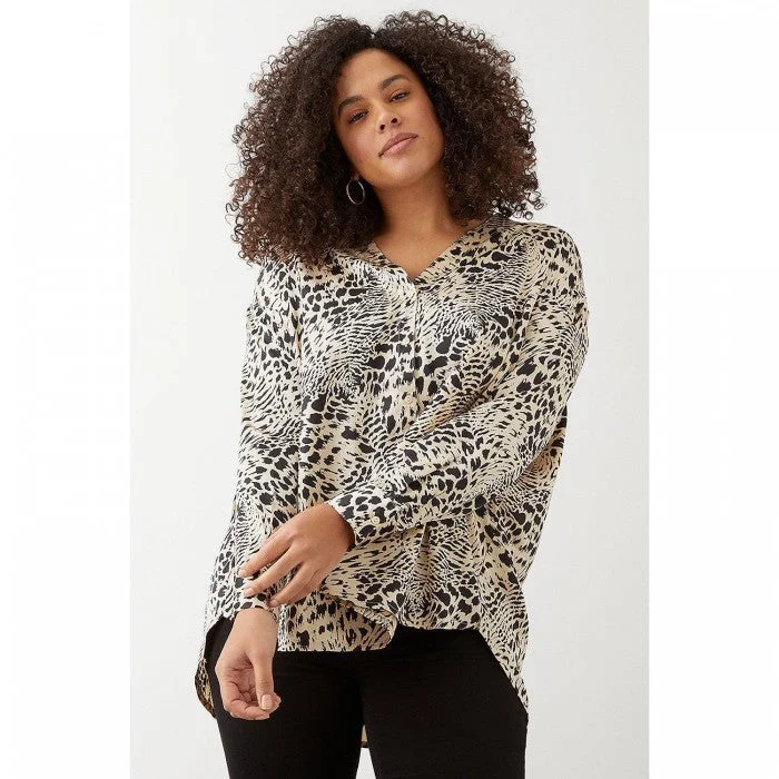 Dorothy Perkins Womens/Ladies Animal Print Collarless Plus Shirt Terry Blend Velvet Blend Canvas Blend