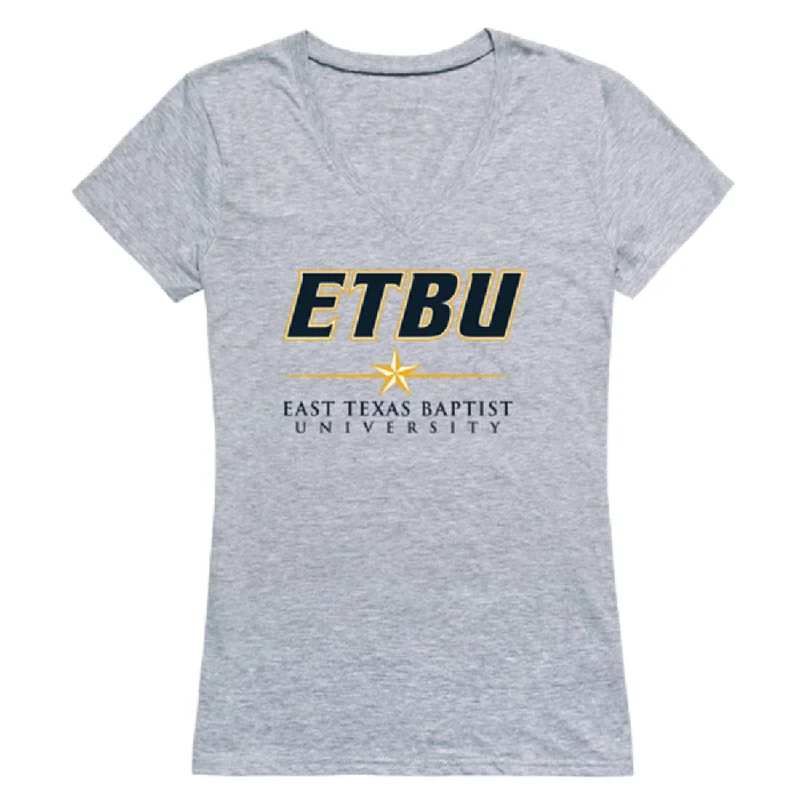 East Texas Baptist University Tigers Womens Seal T-Shirt Ribbed Striped Patterned