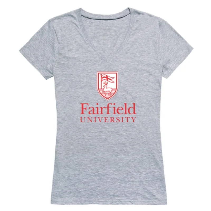 Fairfield University Stags Womens Seal T-Shirt Thin T-Shirt Open Front Quick Dry