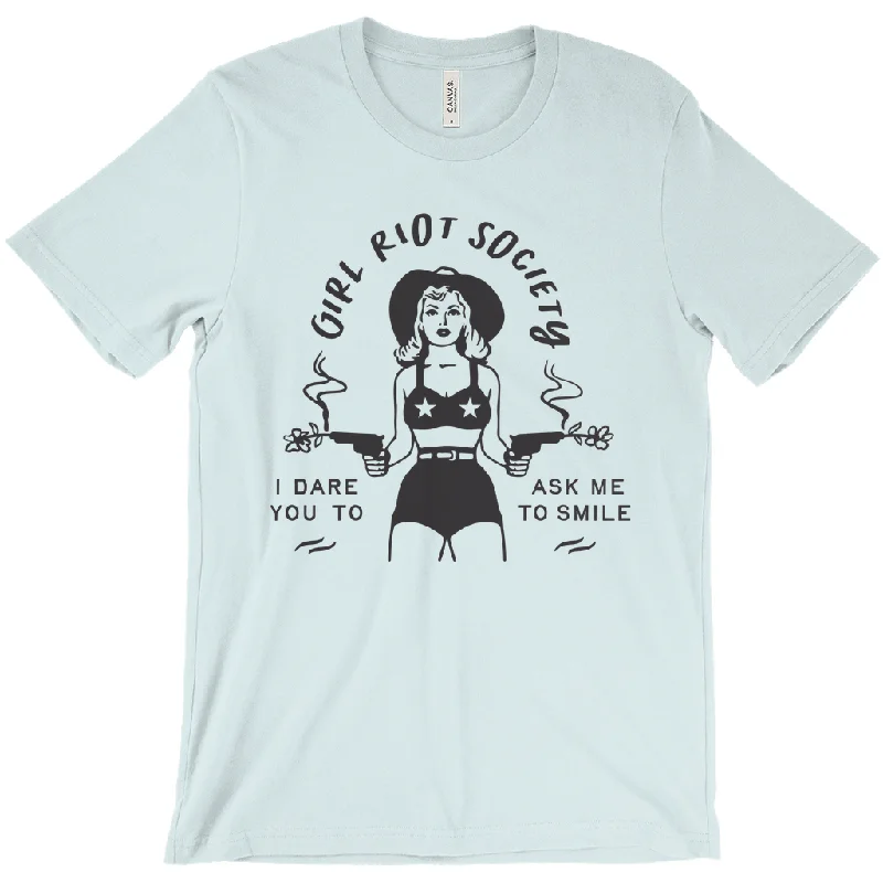 Girl Riot Society - No Chapter - Heather T Shirt Mesh Fabric Canvas Fabric Denim Fabric