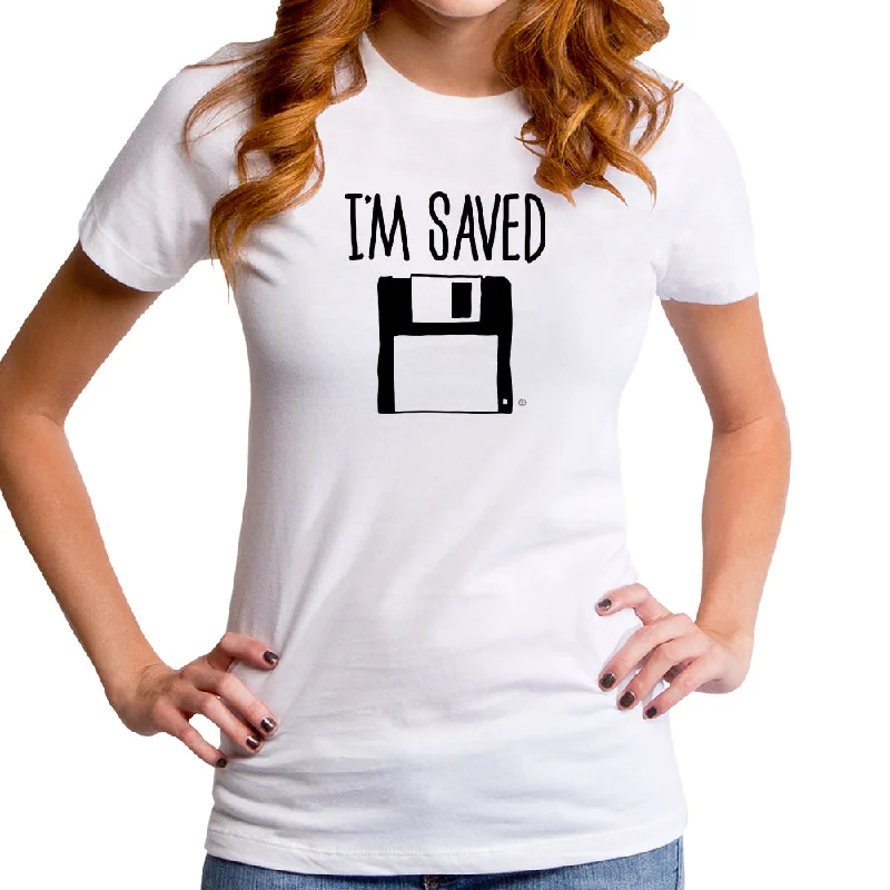 I'm Saved Women's T-Shirt Mesh Canvas Denim