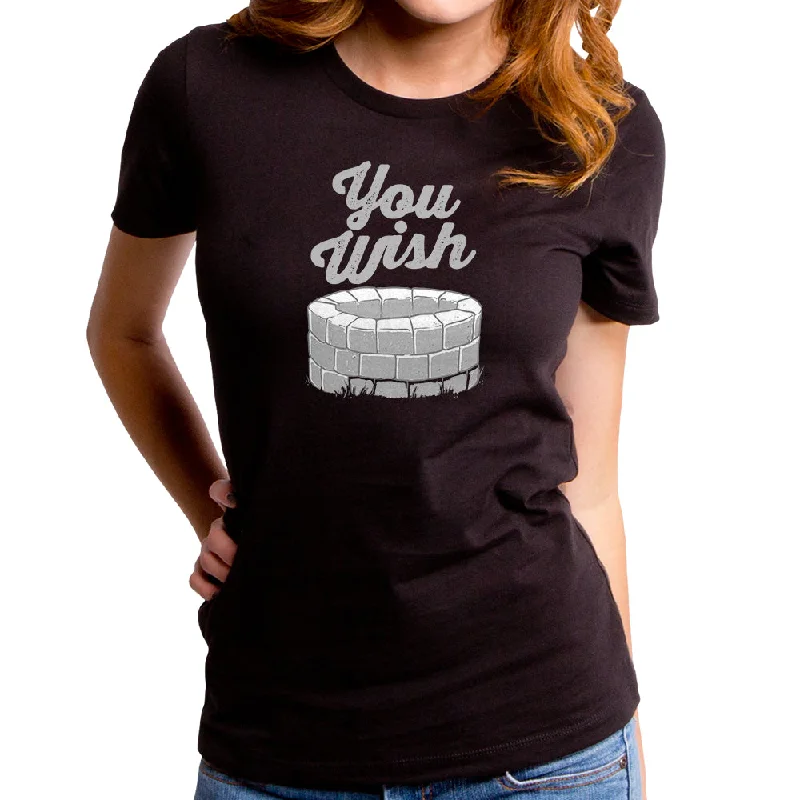 You Wish Women's T-Shirt V-Neck T-Shirt Long Sleeve Cotton