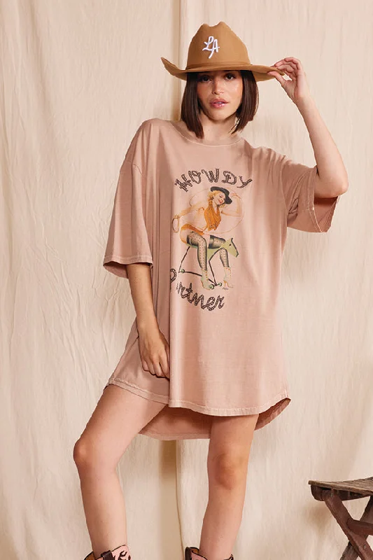 Howdy Partner Oversized Tee Lace Blend Ribbed Blend Corduroy Blend