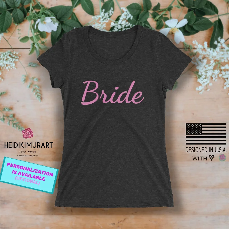 Bride/ Personalizable Shirt, Custom Text Ladies Tee, Premium Personalizable Short Sleeve T-Shirt Embroidered Appliqued Beaded