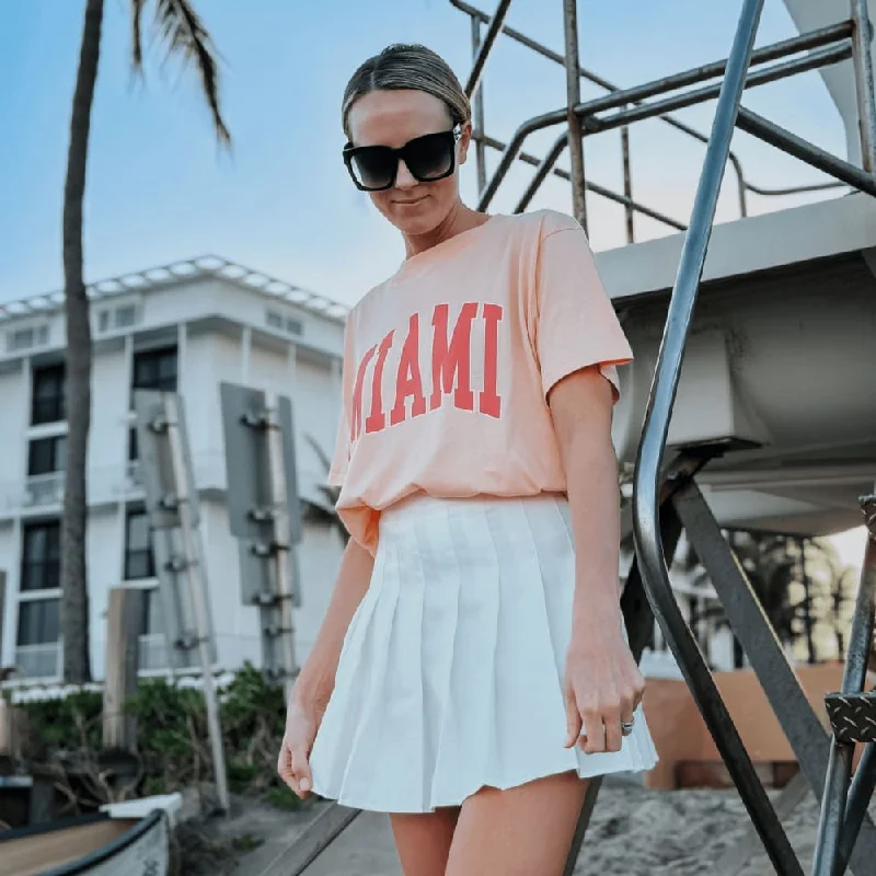 Miami Relaxed Boxy Tee Embroidered Appliqued Beaded