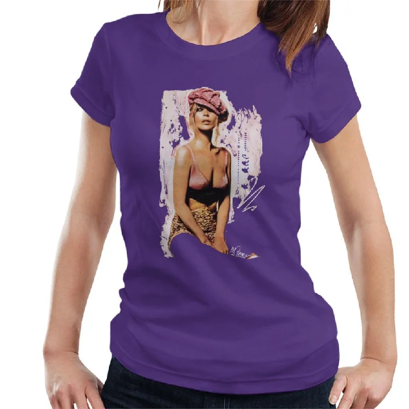 Sidney Maurer Original Portrait Of Kate Moss Pink Hat And Bra Women's T-Shirt Fashionable Trendy Casual