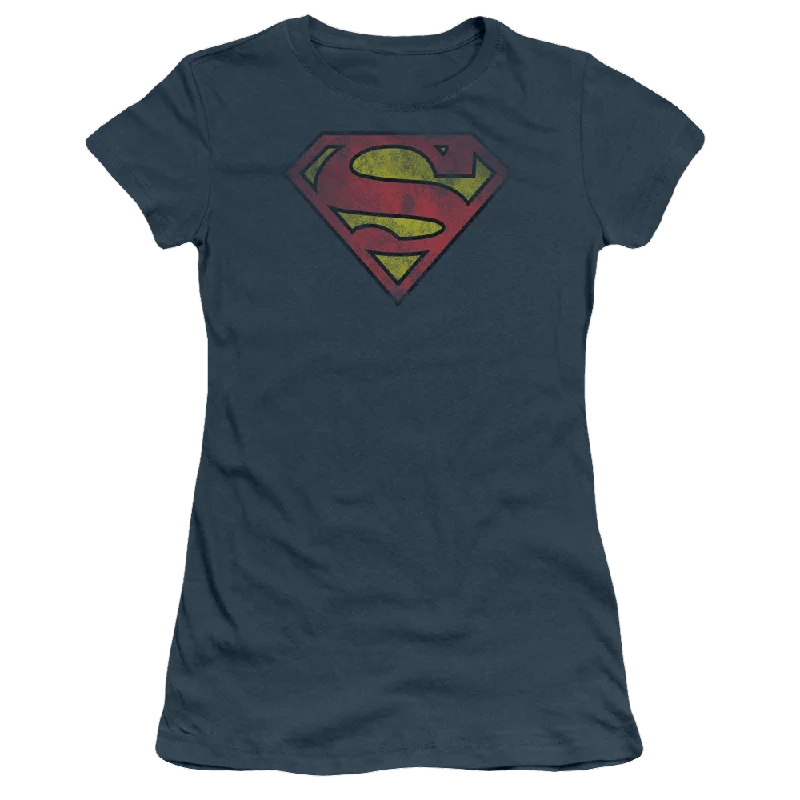 Superman Inside Shield - Juniors T-Shirt Machine Wash Dry Clean Hand Wash