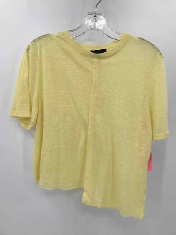 Pre-Owned The Range Yellow Size Small T-shirt Solid Color Striped Floral