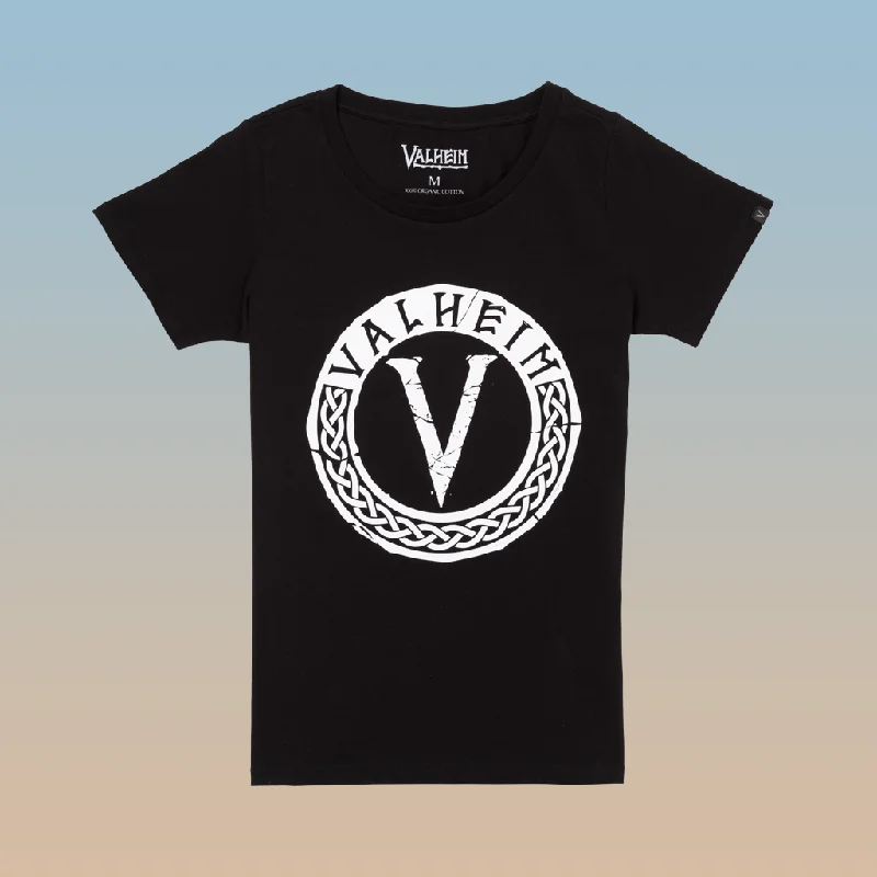 Valheim Emblem, Women's Tee, Black Iron Safe Non-Iron Wrinkle Free