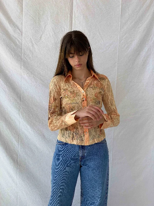 Vintage Y2K Biba Shirt Welt Pockets Slit Pockets