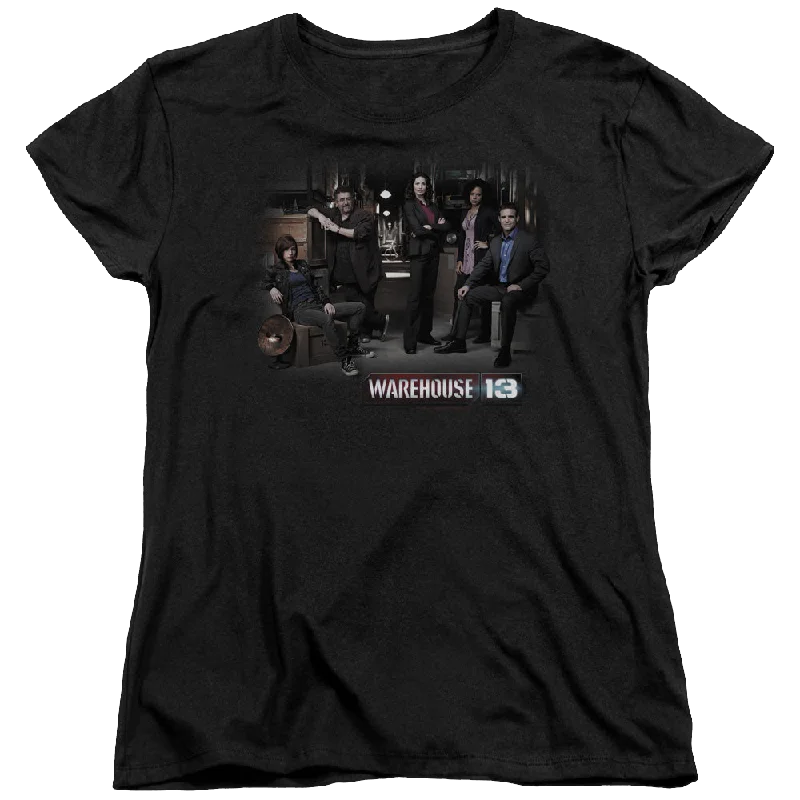 Warehouse 13 Warehouse Cast - Women's T-Shirt Hooded Caped Shawl Collar