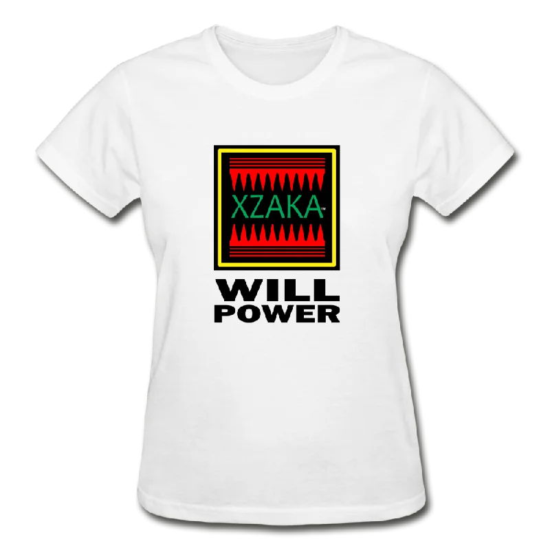 XZAKA - Women "Will Power" Workout T-Shirt - W3543 Satin Blend Silk Blend Wool Blend